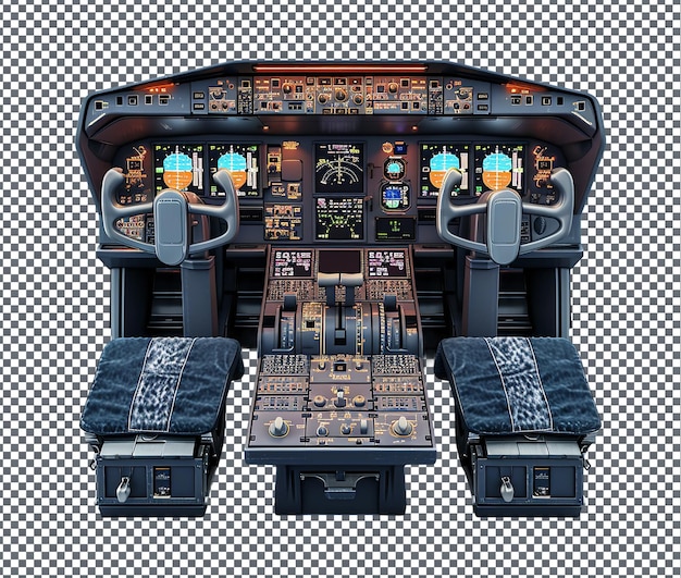 PSD la cabina del avión está aislada sobre un fondo transparente.