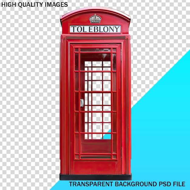 PSD una cabina telefónica roja con una imagen de una cabina telefónica en ella