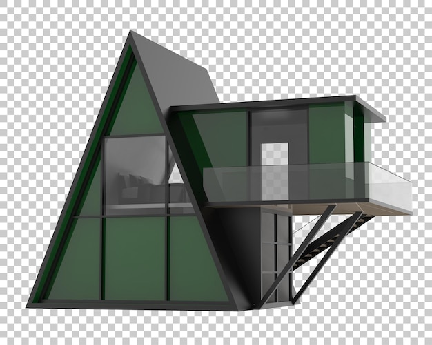 Cabine isolada na ilustração de renderização 3d de fundo transparente