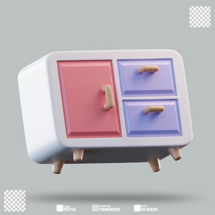PSD cabinet d'illustration 3d 3