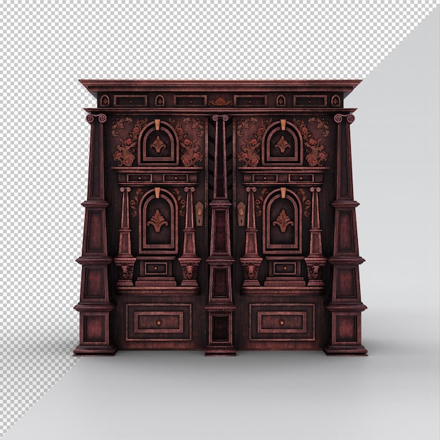 Cabinet victorien antique isolé