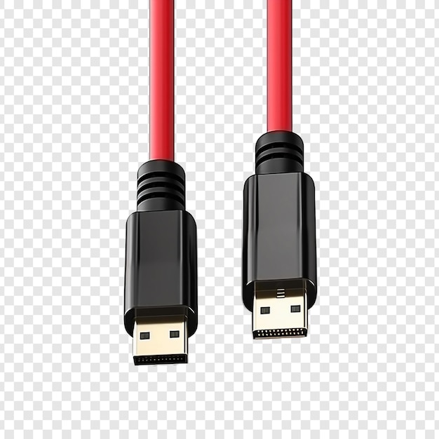 Cable hdmi aislado sobre un fondo transparente