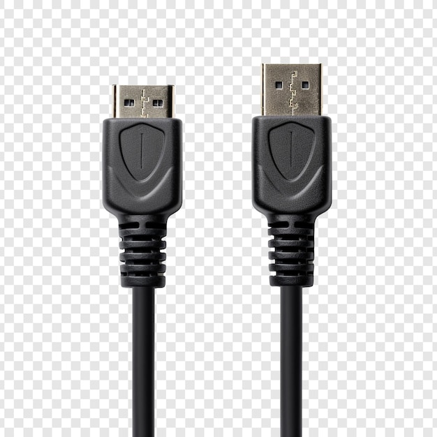 PSD cable hdmi aislado sobre un fondo transparente