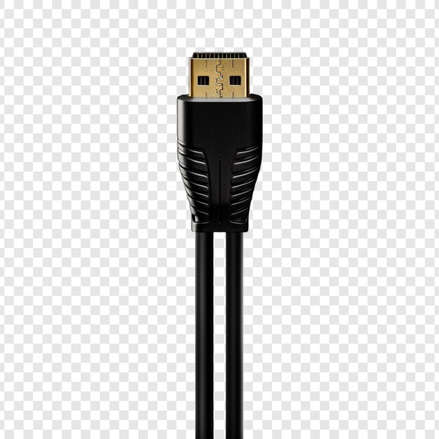 PSD cable hdmi aislado sobre un fondo transparente