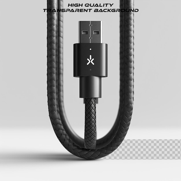 PSD un cable usb 3d en un fondo transparente