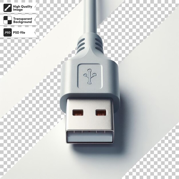 PSD cable usb psd en fondo transparente con capa de máscara editable