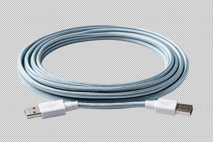PSD el cable usbc trenzado enrollado es una excelencia de diseño duradero.