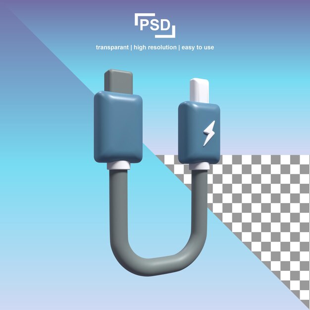 PSD cabo de carregamento 3d