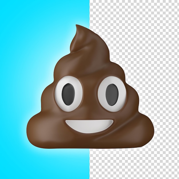caca emoji 3d ilustración