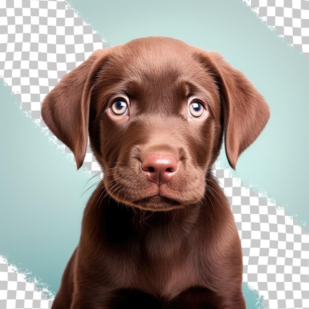 PSD cachorrinho de laboratório de chocolate pequeno em fundo transparente