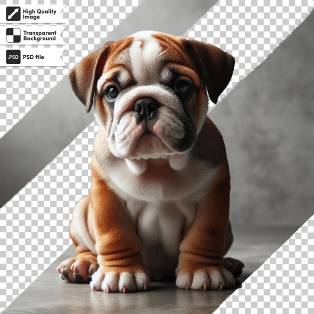 PSD cachorro de bulldog inglés psd sobre fondo transparente