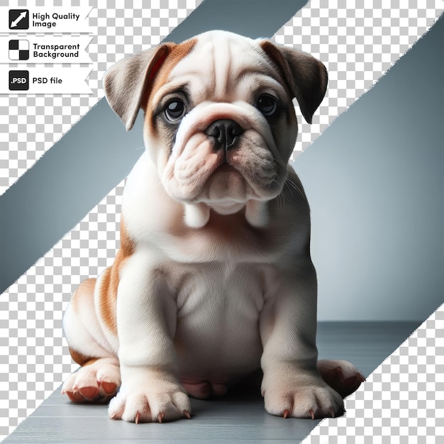 PSD cachorro de bulldog inglés psd sobre fondo transparente