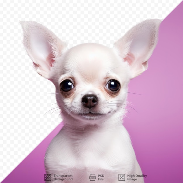 PSD cachorro chihuahua bonito na frente de um fundo transparente