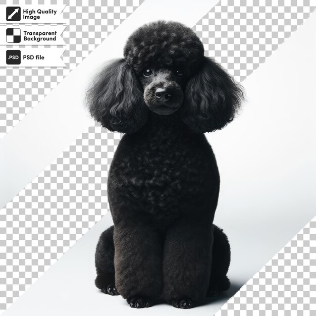 PSD cachorro de caniche preto psd em fundo transparente com camada de máscara editável