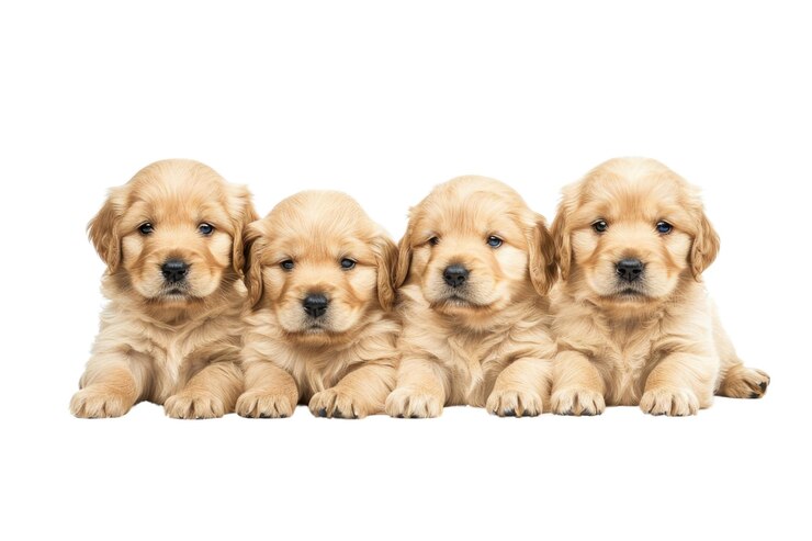 PSD cachorro de golden retriever isolado em fundo branco foto de estúdio de animais de estimação aig57