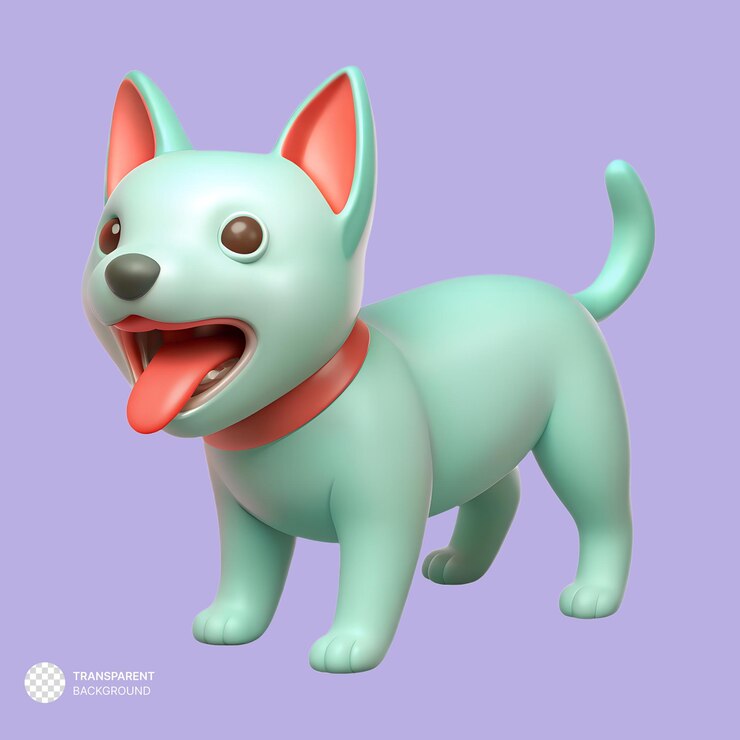 PSD cachorro de terrier rosado 3d