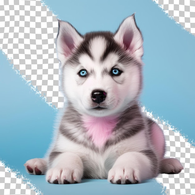 PSD cachorro de husky siberiano sobre un fondo transparente