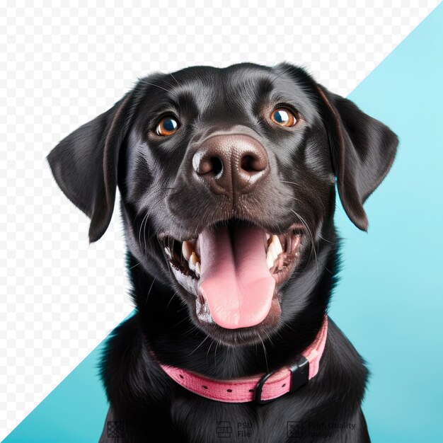 PSD cachorro labrador preto feliz em fundo transparente
