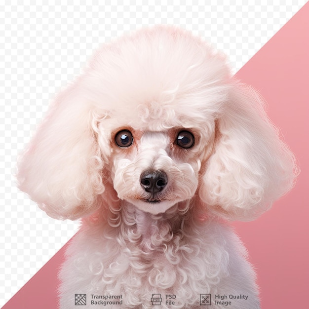 PSD cachorro poodle em pé sobre fundo transparente