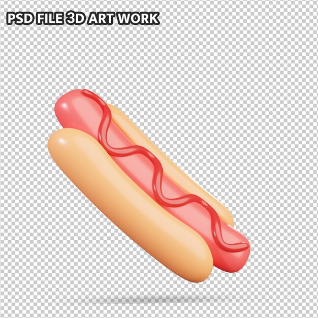 PSD cachorro-quente 3d