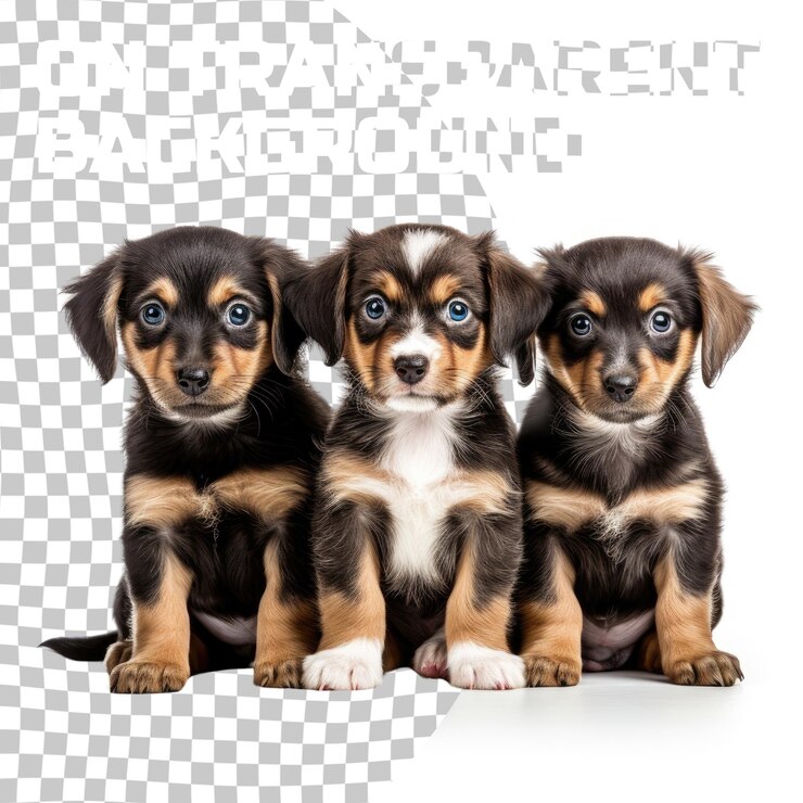 PSD cachorros de cão isolados em fundo transparente
