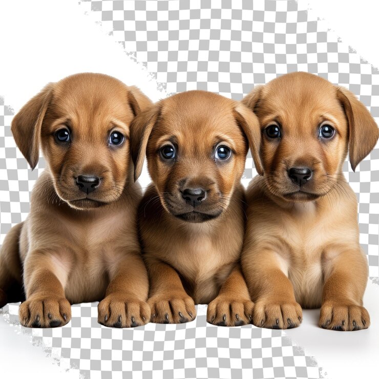 PSD cachorros de cão isolados em fundo transparente