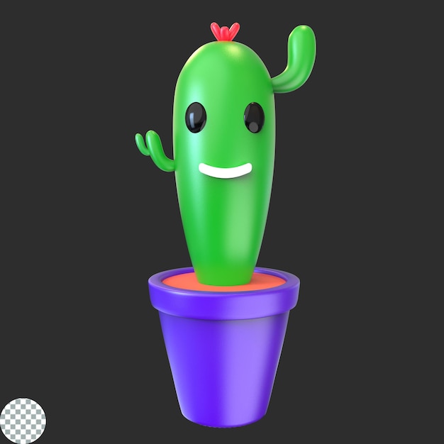 Cactus 3d render ilustración festival mexicano festa junina