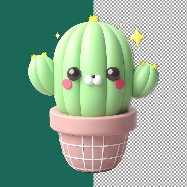 PSD le cactus adorable en 3d