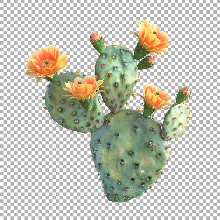 PSD cactus de cola de castor en un fondo transparente generado por ai