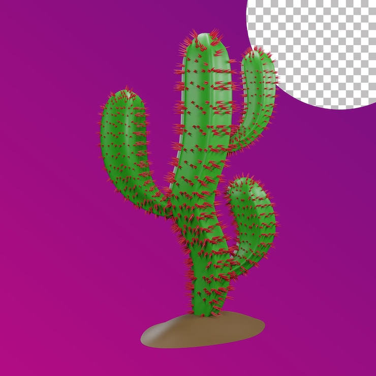 cactus dividido en 3d