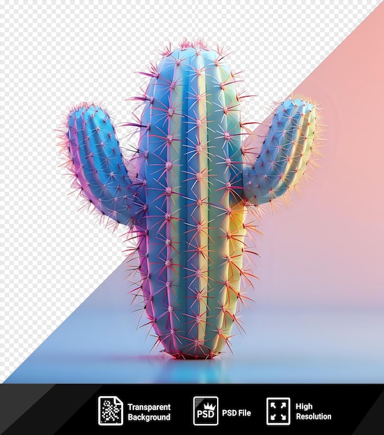 Cactus espinhosos frescos em um fundo rosa png