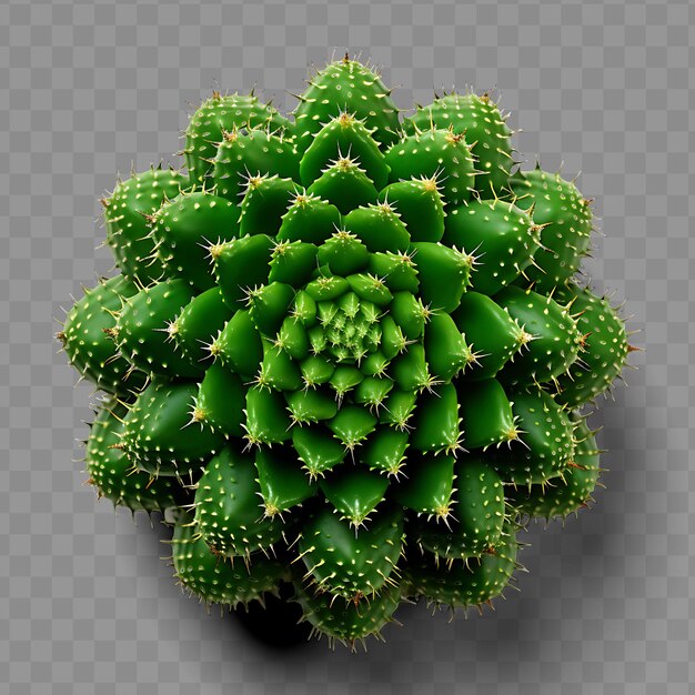 PSD un cactus con una flor verde en su cabeza