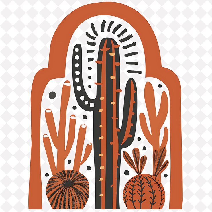 PSD un cactus avec un fond rouge avec les mots cactus et cactus