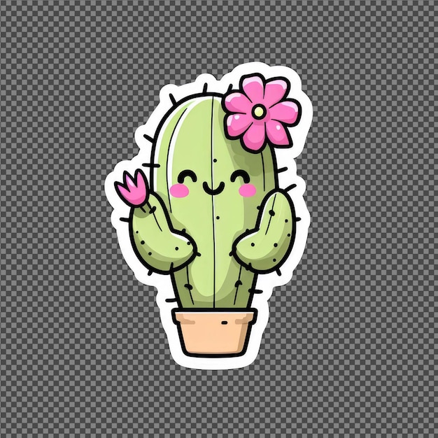 PSD cactus en una olla png sticker