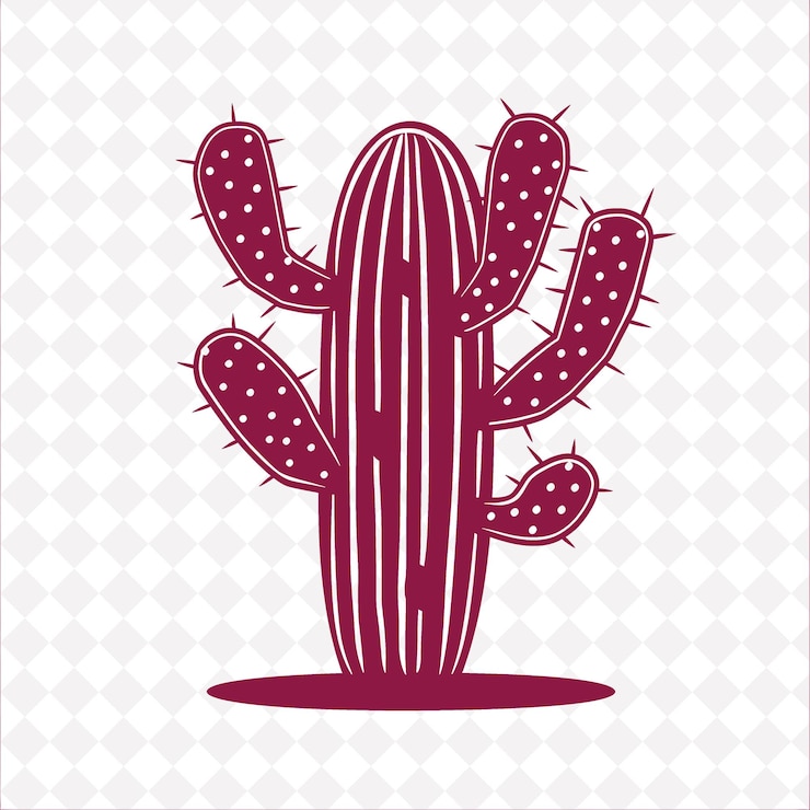 PSD cactus con puntos blancos sobre un fondo blanco