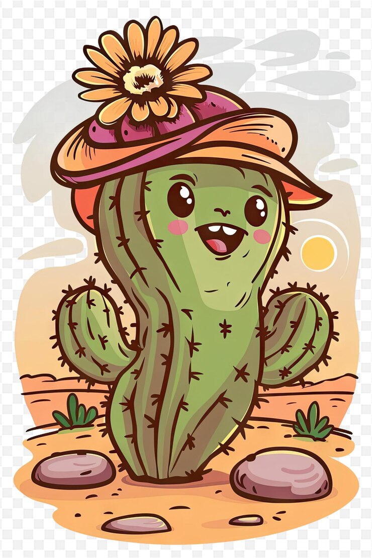 PSD un cactus con un sombrero en él