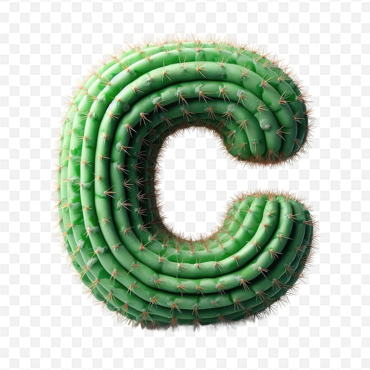 PSD un cactus verde con la letra c en él