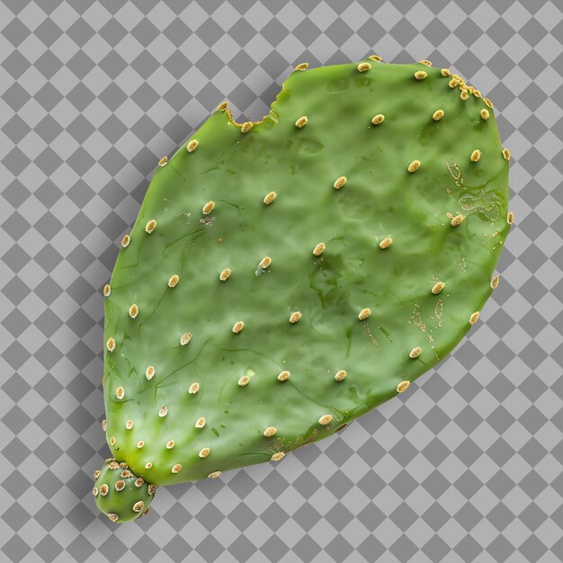 PSD un cactus vert avec des fleurs jaunes et une feuille verte