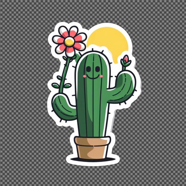 PSD cactus wonderland png adhesivo adhesivo