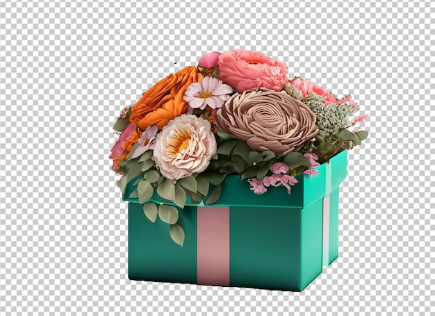 Cadeau De Célébration Avec Des Fleurs