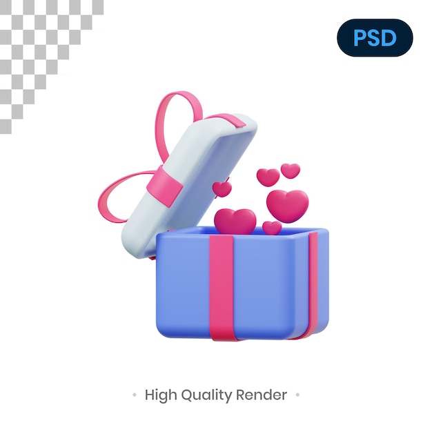 Cadeau Illustration De Rendu 3D Premium Psd