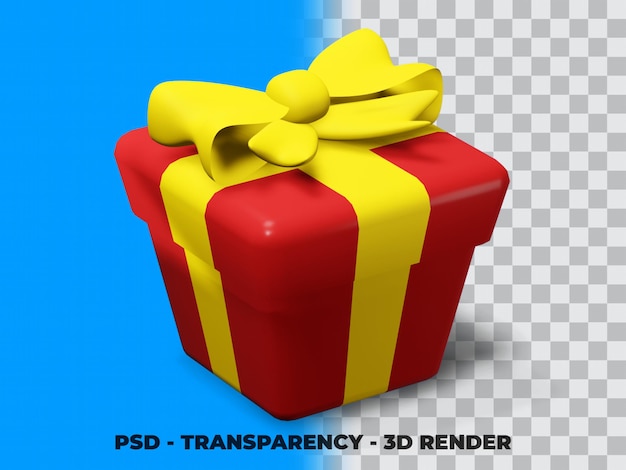 Cadeau De Noël 3d Avec Fond Transparent