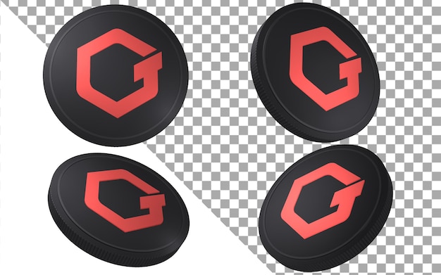 Cadeia GATE GT 3d ilustração de renderização token de moeda ícone de logotipo de criptomoeda