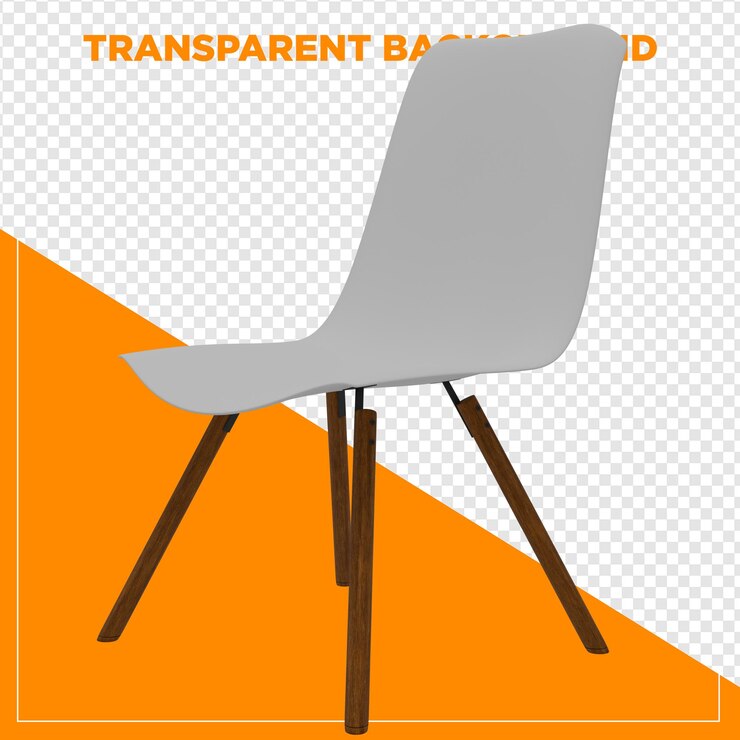 PSD cadeira branca renderizada em 3d com fundo transparente