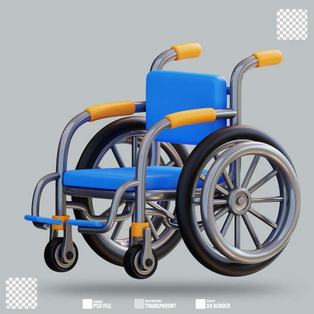 PSD cadeira de rodas de ilustração 3d 3