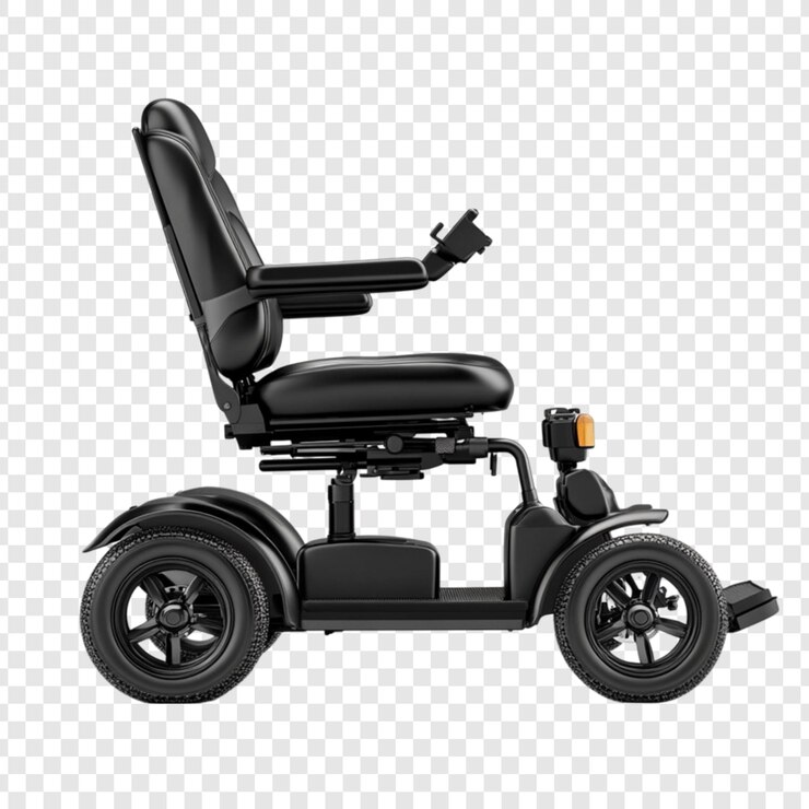 PSD cadeira de rodas elétrica preta e elegante para fácil mobilidade, liberdade e independência