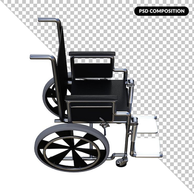 PSD cadeira de rodas isolada 3d