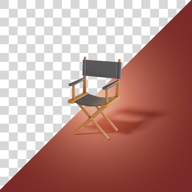 PSD cadeira do diretor 3d render ilustração