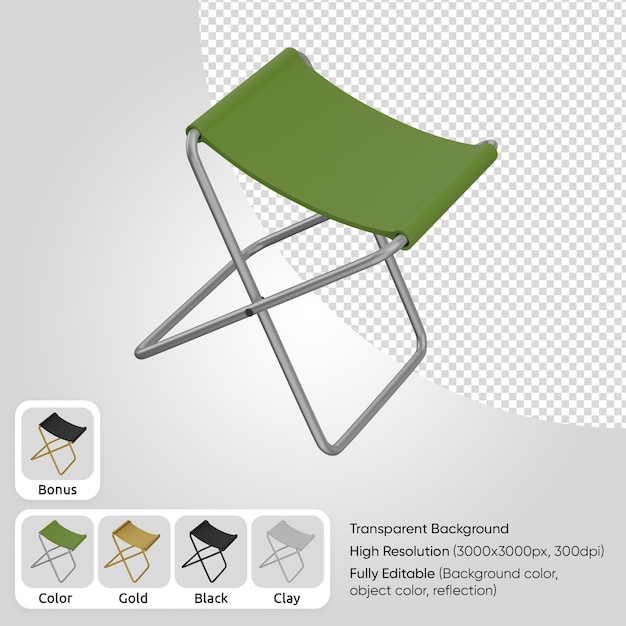 cadeira dobrável 3D