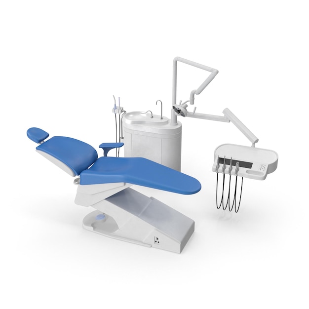 Cadeira e equipamento dentário numa clínica dentária moderna